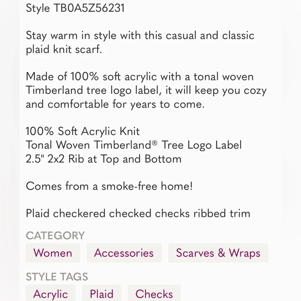 Really Cute Timberland Scarf - Great Gift!!